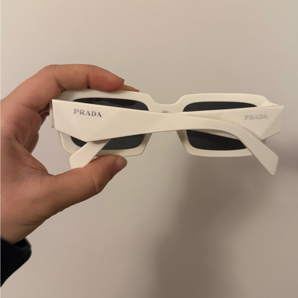 Prada Ivory Sunglasses with Black Lenses